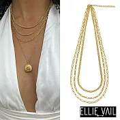 ELLIE VAIL 邁阿密防水珠寶 金色三層項鍊 費加洛X迴紋針X古巴鍊 Nola Multi