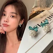 【Gulicc】耳環 可愛珍珠蝴蝶結銀針耳環