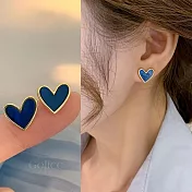 【Gulicc】耳環 藍色愛戀 心型耳環