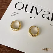 【Gulicc】耳環  高級感簡約素圈耳環式耳扣 (金)