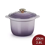 Le Creuset 萬用窈窕鑄鐵鍋 20cm 2.8L  湯鍋 燉鍋 (電磁爐 IH爐可用) 藍鈴紫 淡金頭