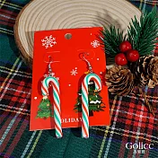 【Gulicc】耳環  聖誕元素 時尚造型耳環系列 (糖果杖)