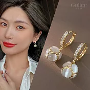 【Gulicc】耳環  貓眼石 精緻鑲鑽 耳飾