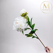 【Floral M】最高級的浪漫奶油白公主芍藥仿真花花材（1入組）