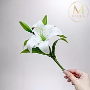 【Floral M】法式花仙女Lily香水百合優雅白仿真花花材（1入組）