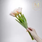 【Floral M】夏日野餐氣息洋桔梗奶霜橙仿真花花材（7入組）
