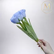 【Floral M】夏日野餐氣息洋桔梗貝殼藍仿真花花材（7入組）