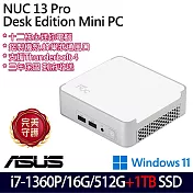 ★雙碟升級★ASUS 華碩 NUC13VYKI7MR8910 迷你桌上型電腦 (i7-1360P/16G/512G+1TB/W11/3年保)