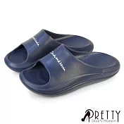 【Pretty】男女 拖鞋 防水拖鞋 厚底 室內 舒壓 輕量 JP24 藍色