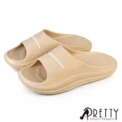 【Pretty】男女 拖鞋 防水拖鞋 厚底 室內 舒壓 輕量 JP24 米色