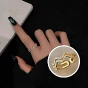 【Gulicc】戒指  韓國東大門微鑲鋯石雙層戒子 (可調式戒圍)