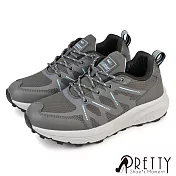 【Pretty】女 登山鞋 運動鞋 休閒鞋 戶外 機能 綁帶 防潑水 反光 EU36 藍色