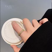 【Gulicc】戒指  日韓時尚鑲鑽食指戒 (可調式戒圍)