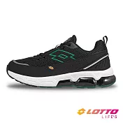 【LOTTO 義大利】男 寬楦 AERO MAX 頂級氣動跑鞋- 25.5cm 黑/綠