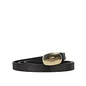 COACH Eliza 帆布及皮革橢圓標誌寬1.8cm皮帶 (胡桃木棕/黑色)