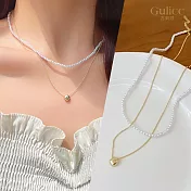 【Gulicc】項鍊 設計款 雙層珍珠鎖骨鍊