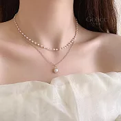 【Gulicc】項鍊 雅典娜雙層珍珠鎖骨鍊