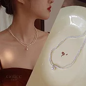 【Gulicc】項鍊 愛慕 雙層珍珠吊墜項鍊