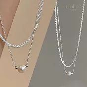 【Gulicc】項鍊 銀河閃耀 雙層珍珠鎖骨鍊