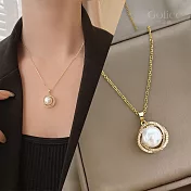 【Gulicc】項鍊 簡約環繞 珍珠鑲鑽項鍊
