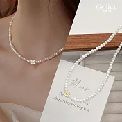【Gulicc】項鍊 清新小雛菊珍珠鎖骨鍊