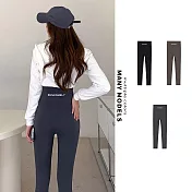 【STizi史堤茲】素色收腹修身內搭長褲 運動褲 瑜珈褲(SK-022) L 棕色