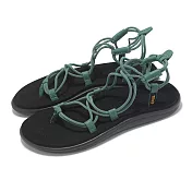 Teva 涼鞋 W Voya Infinity 女鞋 銀松綠 記憶鞋床 羅馬鞋 綁帶 1019622SLVRP 23cm GREEN/BLACK