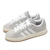 adidas 休閒鞋 Grand Court Base 00s 男鞋 女鞋 灰 白 膠底 復古 麂皮 愛迪達 IH6185 23cm GREY/WHITE