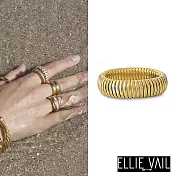 ELLIE VAIL 邁阿密防水珠寶 立體蛇紋 金色小寬版戒指 Sadie Coil 7號
