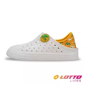 【LOTTO 義大利】童鞋  Sicily 輕量洞洞鞋- 18cm 白/橘