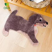 【日本OKA】FUND!T 可愛動物造型可水洗家居地墊- 臘腸犬