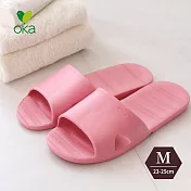 【日本OKA】PLYS LilleTOUR 輕量便攜可折疊旅行拖鞋(附收納袋)- 玫瑰粉 M(23-25cm)