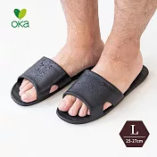 【日本OKA】PLYS LilleTOUR 輕量便攜可折疊旅行拖鞋(附收納袋)- 午夜黑 L(25-27cm)