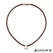 &MORE愛迪莫 Star 恆星鈦鍺項鍊(白鋼玫瑰金母貝×負離子·遠紅外線 舒壓保健男女情侶禮物) S  玫金+咖啡