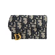 DIOR Saddle Oblique 翻蓋名片/卡夾(厚款)_展示品 (藍色)