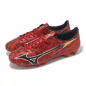 Mizuno 足球鞋 α II SELECT 男鞋 紅 黑 草皮場地 支撐 美津濃 P1GA2565-60 25cm RED/BLACK