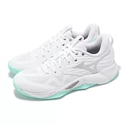 Mizuno 排球鞋 Wave Momentum Pro 女鞋 白 綠 緩衝 室內運動 羽排鞋 美津濃 V1GC2540-45 26cm WHITE/GREEN