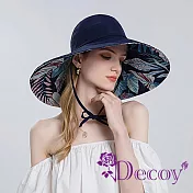 【Decoy】雙面時尚 度假風防曬空頂漁夫遮陽帽/ 藏青