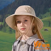 【iSFun】速乾涼爽 兒童大帽檐可拆披肩遮陽漁夫帽/ 卡其