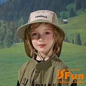 【iSFun】撞色郊遊 兒童透氣護頸披肩遮陽漁夫帽/ 軍綠色