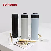 【so.home】雙層不鏽鋼玻璃內膽保溫杯 400ml(環保杯/飲料杯/保冰/保溫/隨行杯) 灰色