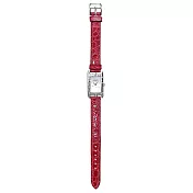 Hermes 愛馬仕 Nantucket Jete de diamants 鑲鑽精鋼鱷魚皮革女仕腕錶(紅/23mm)