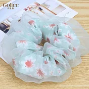 【Gulicc】髮圈 韓國雪紡雙層大腸髮圈 (粉綠色)