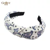 【Gulicc】髮箍 歐美時尚寬邊布藝ins髮箍 (白色)