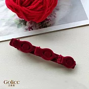 【Gulicc】髮夾 簡約輕奢側邊瀏海夾 (紅色)