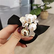 【Gulicc】髮圈 小香風珍珠水鑽氣質高馬尾髮圈 (珍珠白)