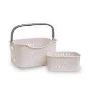 【THE LOOK】大容量透氣洗衣籃(2入組/中+小)- 白