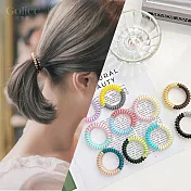 【Gulicc】髮圈 夏季雙拼果凍色 電話線髮圈 隨機3入