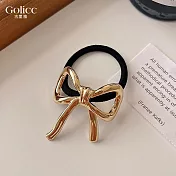【Gulicc】髮圈 簡約蝴蝶結 氣質甜心髮圈 (金)
