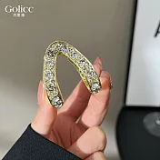 【Gulicc】髮夾 新款精緻鑲鑽 馬尾夾 (金)